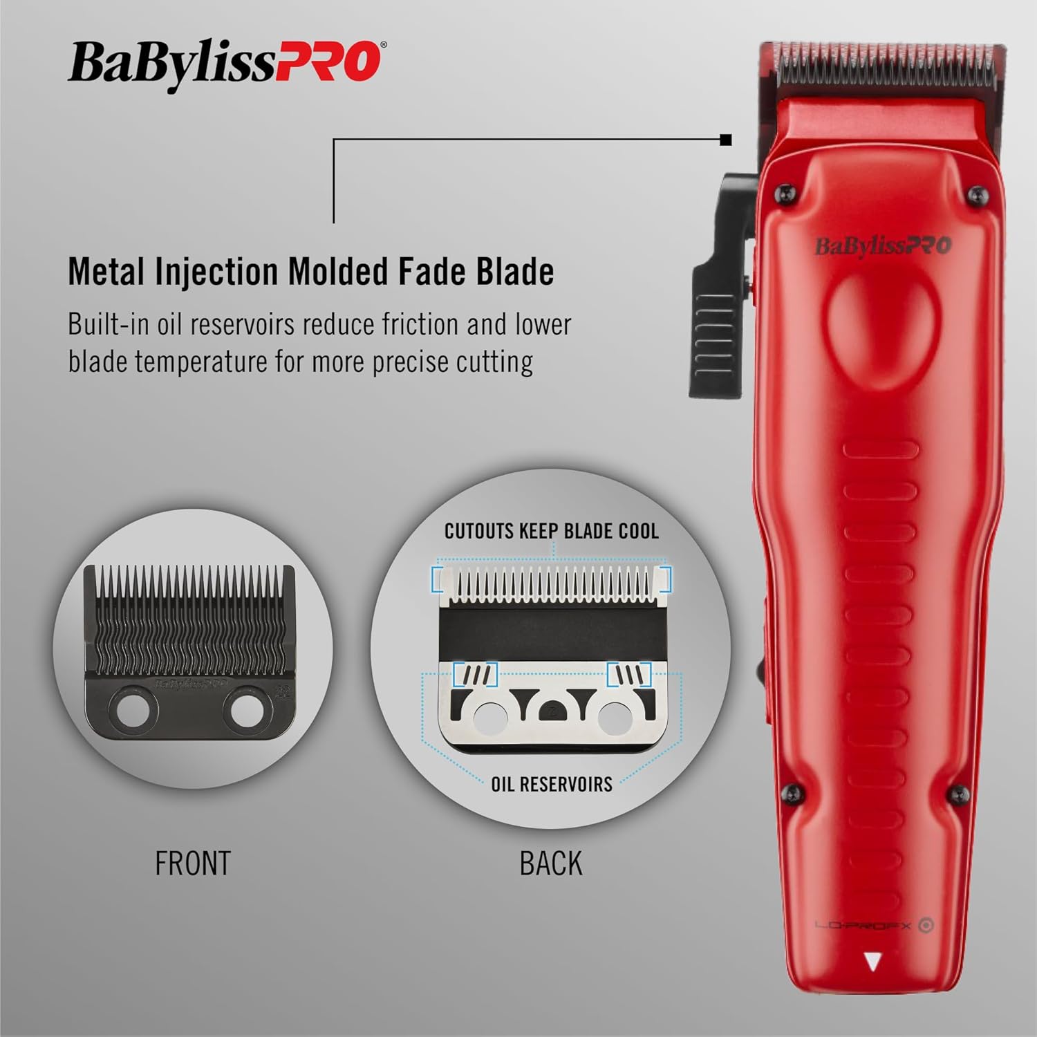 BabylissPro FXOne Lo-ProFX Limited Edition Matte Red Clipper #FX829MR
