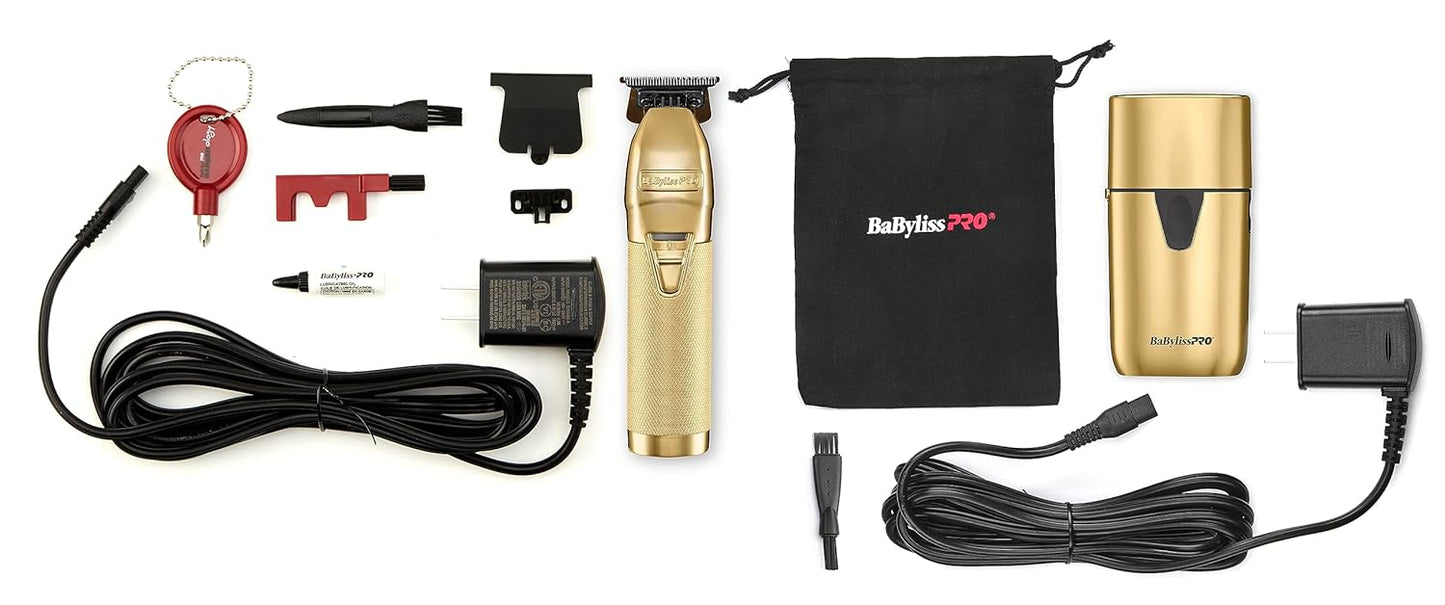 BaBylissPRO LimitedFX GoldFX Trimmer and UVFoil Single Foil Shaver Combo FXLFHOLPKG