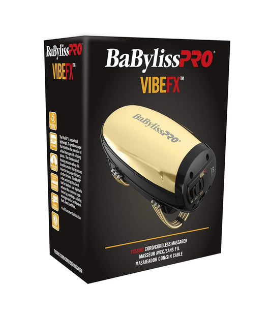 BaBylissPRO Gold Massager VIBEFX 2-Speed Cord/Cordless FXSSMG