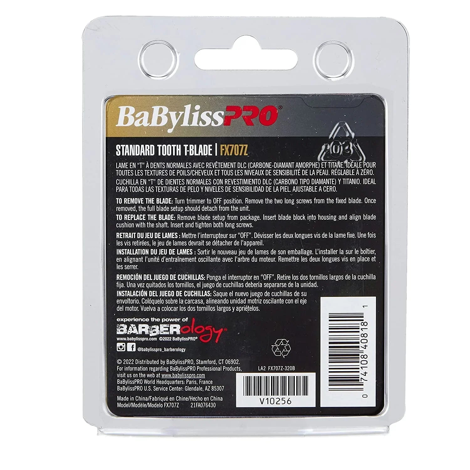 BaBylissPRO Gold Standard Tooth Replacement T-Blade #FX707Z