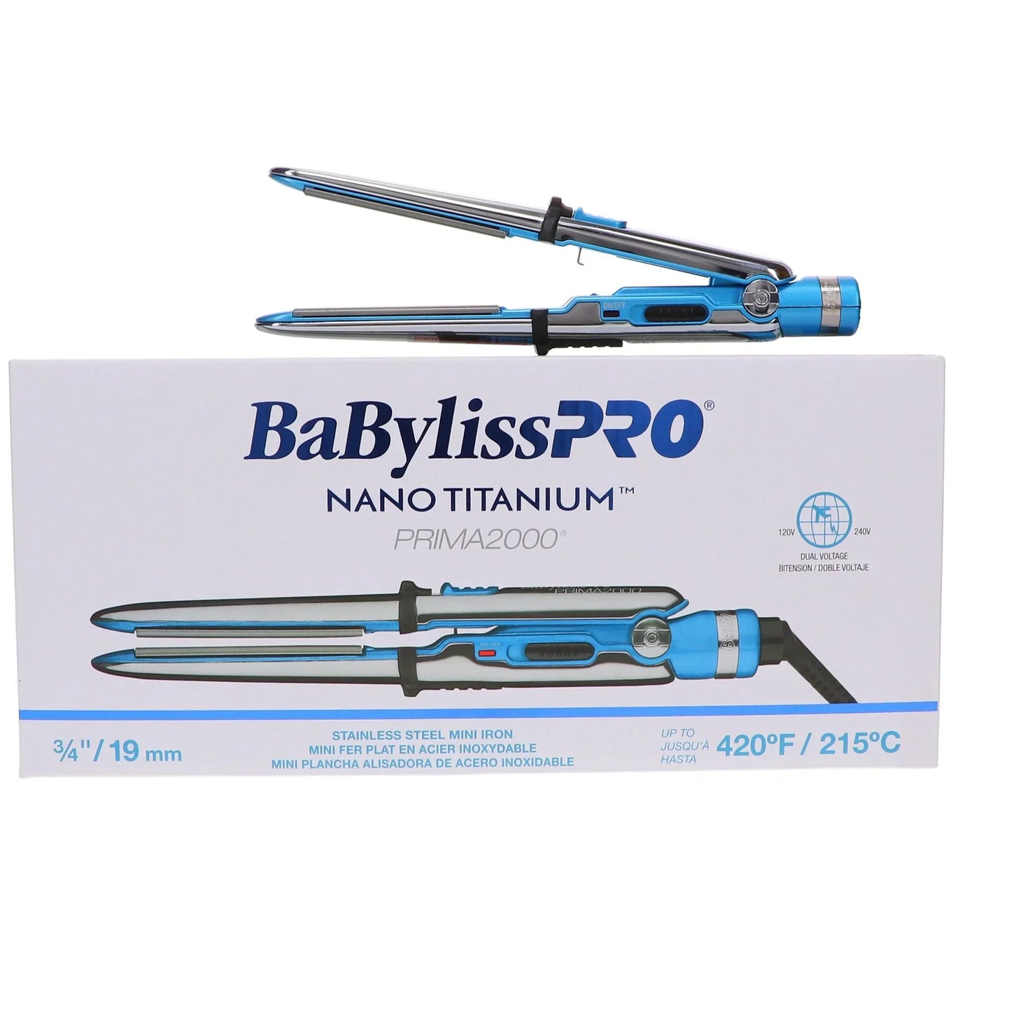 BaBylissPRO Nano Titanium Travel Dryer & Prima 2000 Mini Iron 420°F COMBO BNT053TUC+BNT2000UC