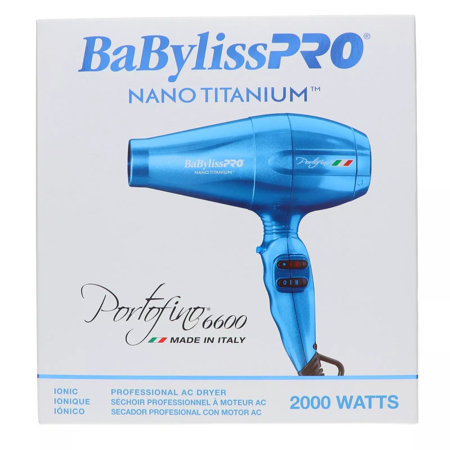 BabylissPRO Nano Titanium Portofino Dryer - Blue