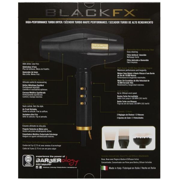 BaBylissPRO BlackFX Hair Dryer Influencer Edition FXBDB1