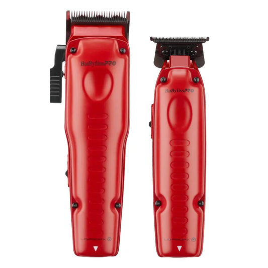 BaBylissPRO FXONE LO-PROFX Matte Red w/ Interchangeable Battery Clipper #FX829MR & Trimmer #FX729MR Combo Set