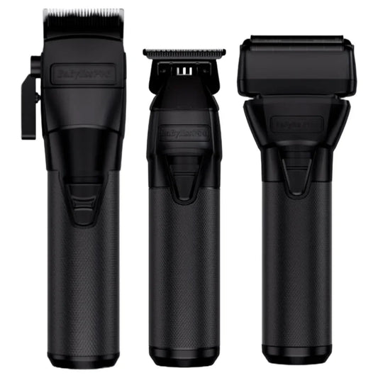 BaBylissPRO Fxone Black FX Bundle Set, Clipper #FX899MB & Trimmer #FX799MB & Shaver #FX79FSMB