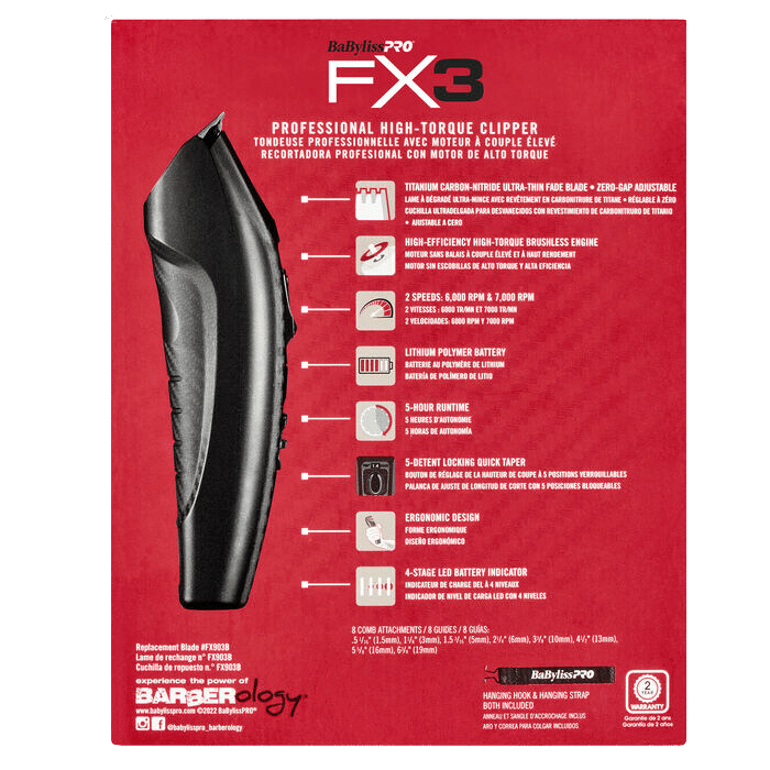 BabylissPro FX3 Clipper Black – #FXX3CB