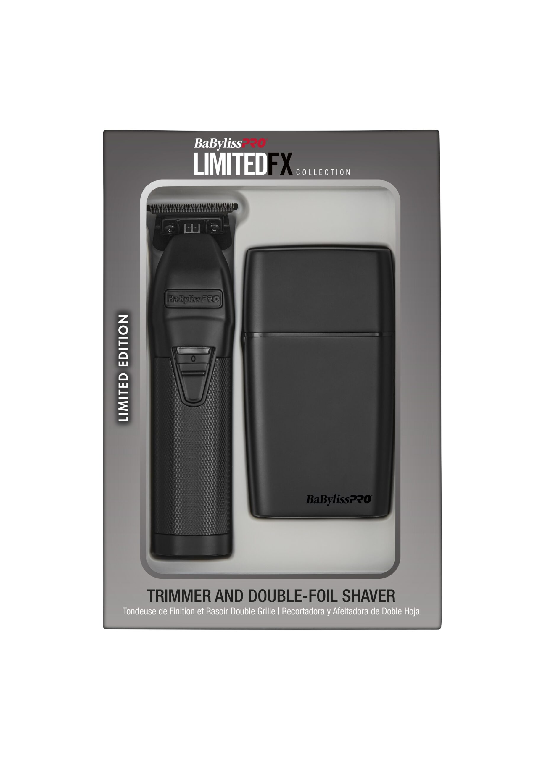 BabylissPro Limited Edition Matte Black Trimmer and Double Foil Shaver Value Pack #FXDUOFS2TMB