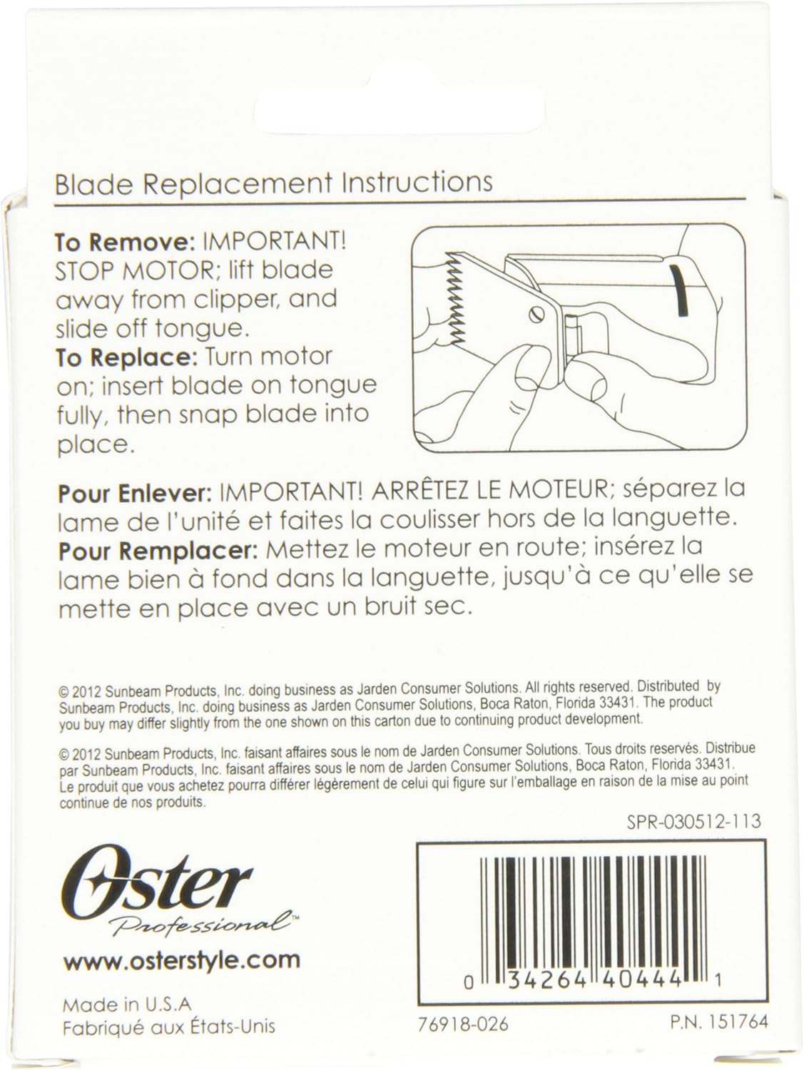 Oster Blade 000 for Oster 76 Clipper