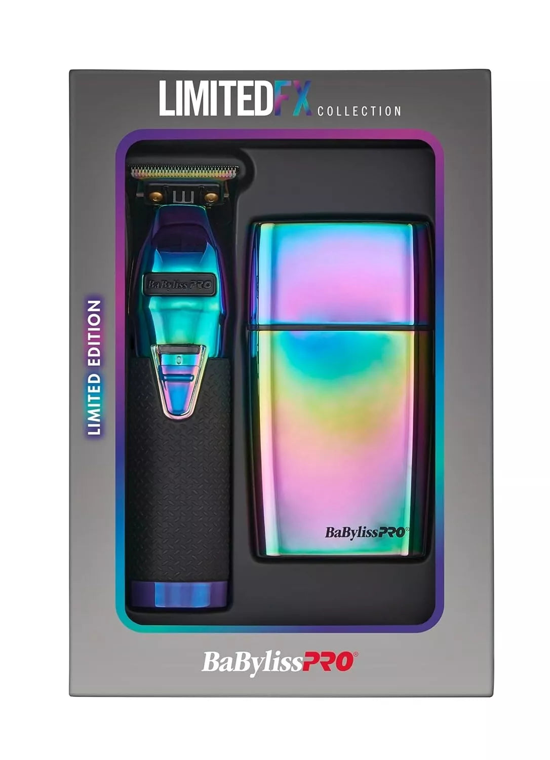 BaBylissPRO LimitedFX Iridescent Trimmer and Double-Foil Shaver Combo FXDUOFS2TRB